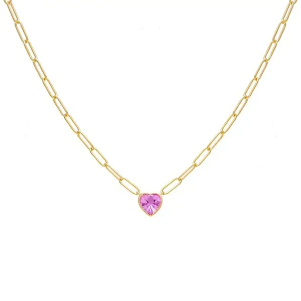 Heart Chain halskæde i forgyldt sølv fra Spinning Jewelry