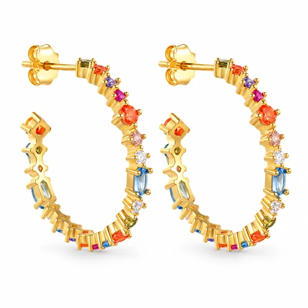 Rainbow øreringe i forgyldt sølv fra Spinning Jewelry