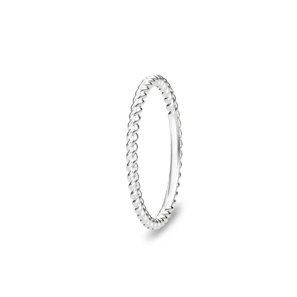 Twisted ring i rhodineret sølv i sterlingsølv fra Spinning Jewelry