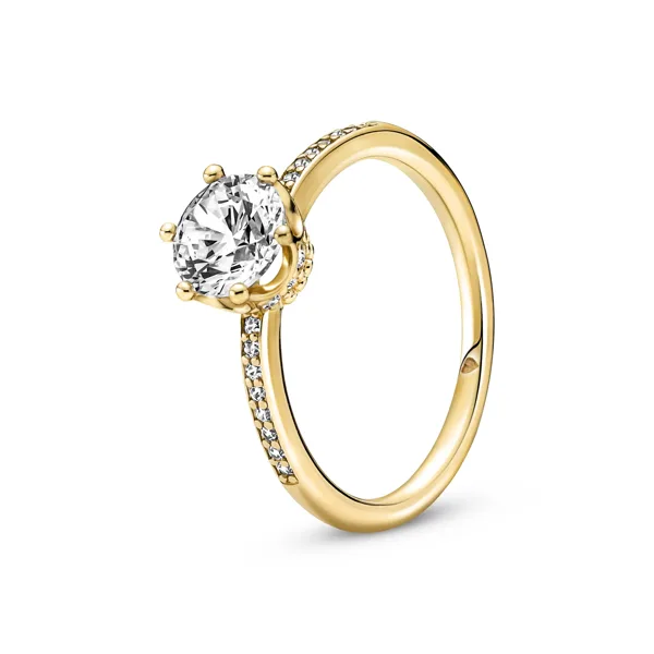 Pandora - Solitairering ring i forgyldt med zirkonia sten i guldbelagt fra Pandora
