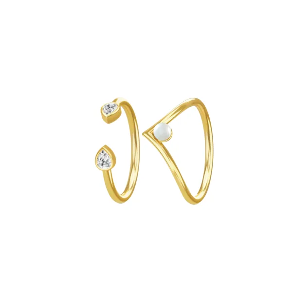 Victory Teardrop ring forgyldt i forgyldt sølv fra Spinning Jewelry