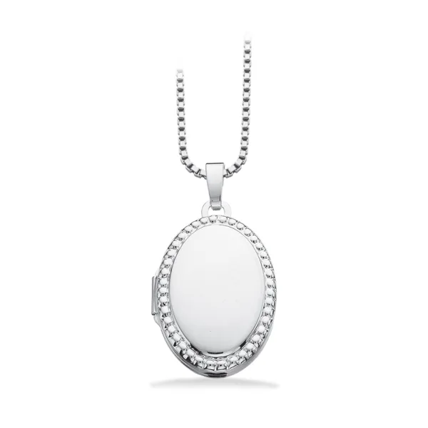 Scrouples - Halskæde med oval medaljon i sølv, 14x18mm i sterlingsølv fra Scrouples