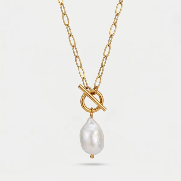 Perle Drop Halskæde Guldbelagt i guldbelagt fra Prismila Jewellery