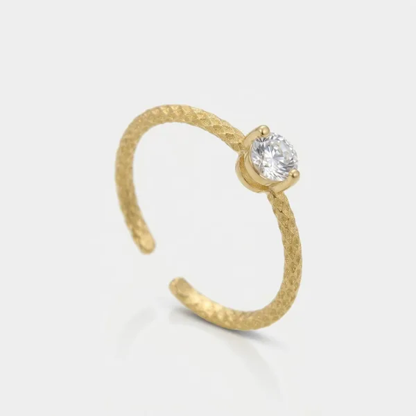 Flettet Krystal Ring 18K Guldbelagt i guldbelagt fra Prismila Jewellery