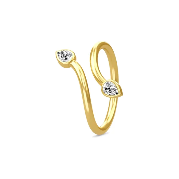 Twin ring i forgyldt sølv i forgyldt sølv fra Spinning Jewelry