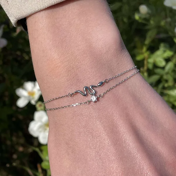 Babysnake armbånd i sølv i sterlingsølv fra Spinning Jewelry