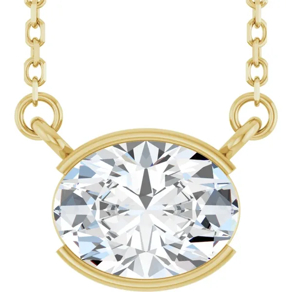 Diamant halskæde | Aveline Oval Bezel Halskæde | 14-kt-guld i guld fra Nordisk Diamant