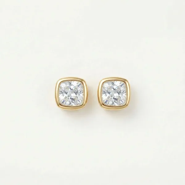 Firkantede Krystal Stud 18K Guldbelagt i guldbelagt fra Prismila Jewellery