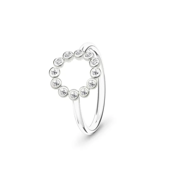 Circle ring i rhodineret sølv i sterlingsølv fra Spinning Jewelry