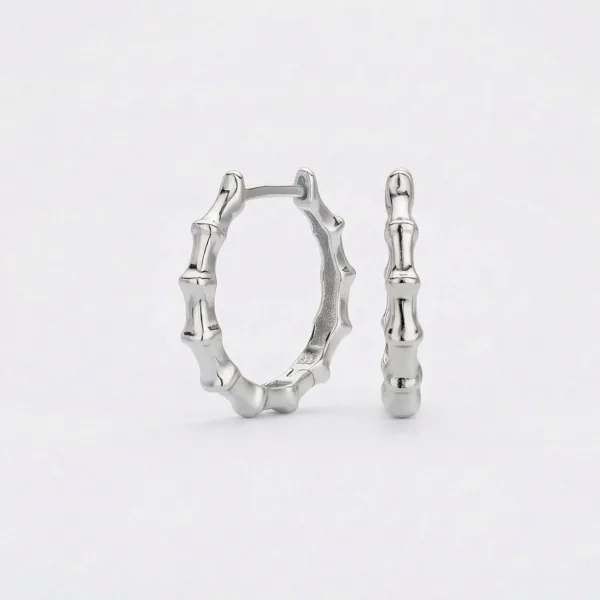 Bamboo Hoop 18mm Sølv i sterlingsølv fra Prismila Jewellery
