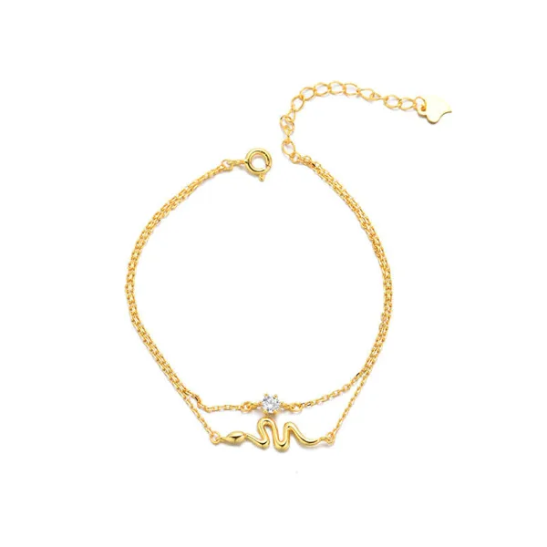Babysnake armbånd forgyldt i forgyldt sølv fra Spinning Jewelry