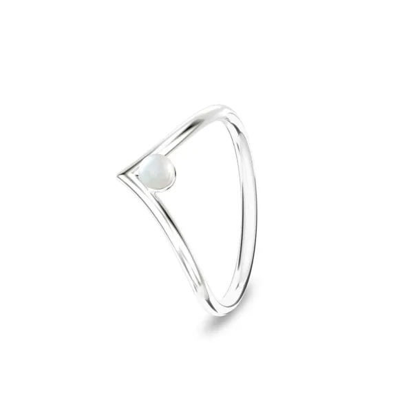 Victory Pearl ring i rhodineret sølv i sterlingsølv fra Spinning Jewelry