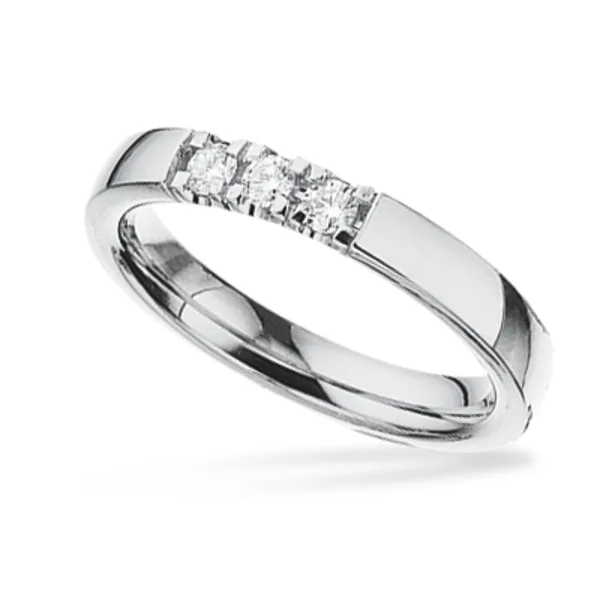 Scrouples-Sølv alliancering med 3x0,05ct diamanter- 7112,3 i sterlingsølv fra Guldsmed Lind