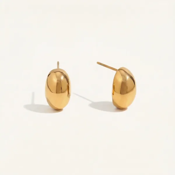 Bean Stud 14mm Guldbelagt i guldbelagt fra Prismila Jewellery