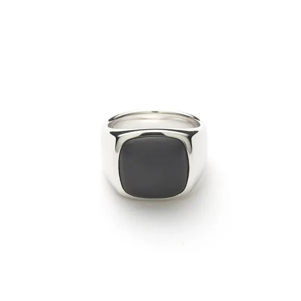 Alexander Lynggaard - Signet ring i sølv med sort mat onyx i sterlingsølv fra Alexander Lynggaard