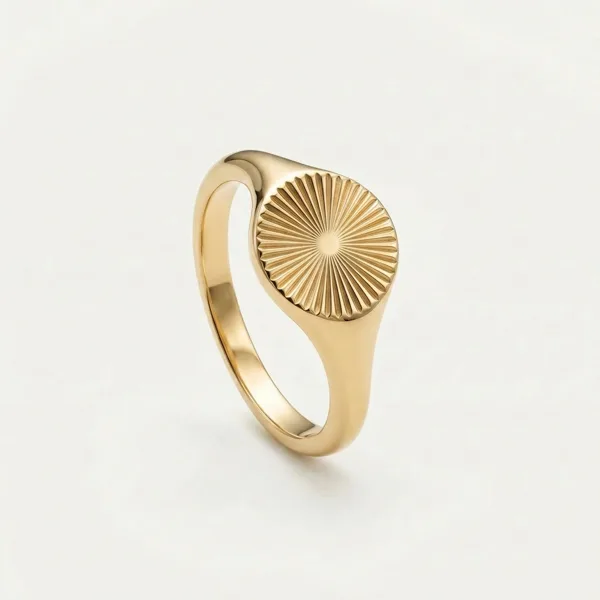 Sun Round Ring Guldbelagt i guldbelagt fra Prismila Jewellery