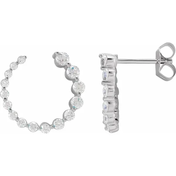 Diamant øreringe | Luna Hoops Øreringe | 14-kt-hvidguld i guld fra Nordisk Diamant
