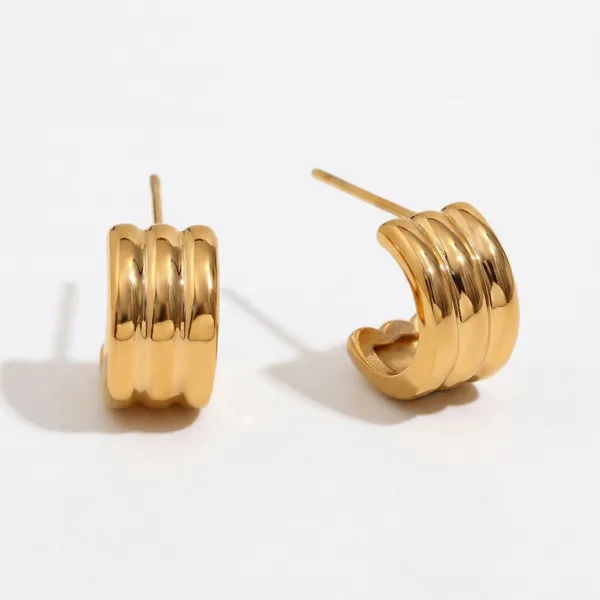 Chunky Triple Hoops Guldbelagt i guldbelagt fra Prismila Jewellery