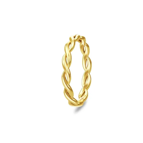 Braided ring i forgyldt sølv i forgyldt sølv fra Spinning Jewelry