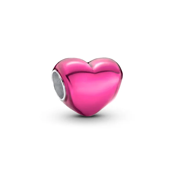 Pandora - Metalisk Pink hjerte med emalje fra Pandora