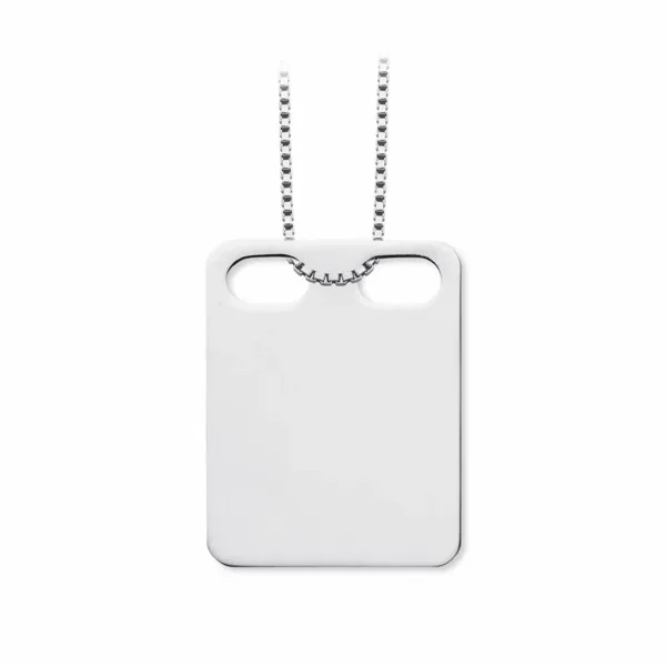 Scrouples - ID Plade til gravering i sølv, 24x18mm i sterlingsølv fra Scrouples