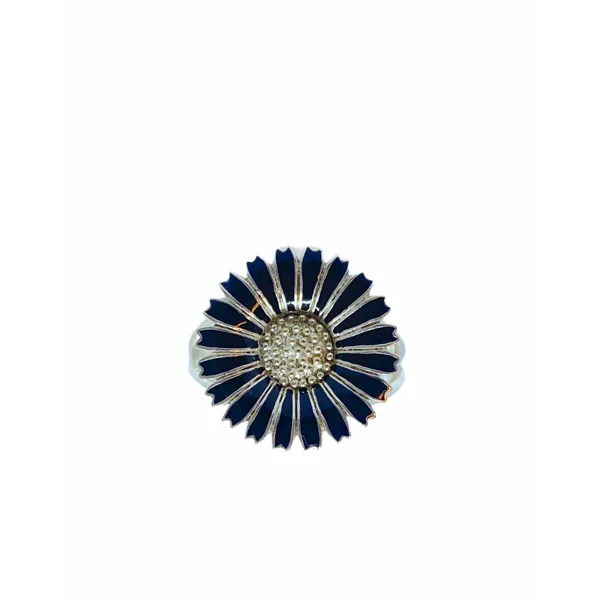 Kranz & Ziegler Outlet - K&Z - Sølv ring med sort marguerit 15mm i sterlingsølv fra Kranz & Ziegler Outlet