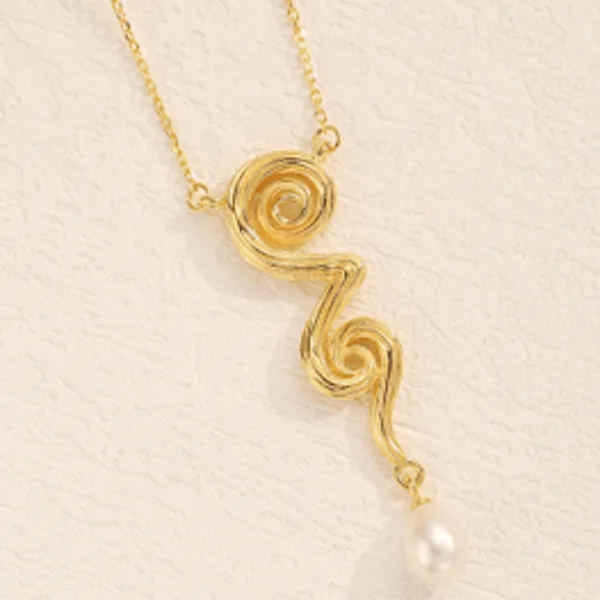 Waves halskæde i forgyldt sølv fra Spinning Jewelry