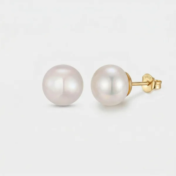 Classic Perle Stud 18K Guldbelagt 8mm i guldbelagt fra Prismila Jewellery