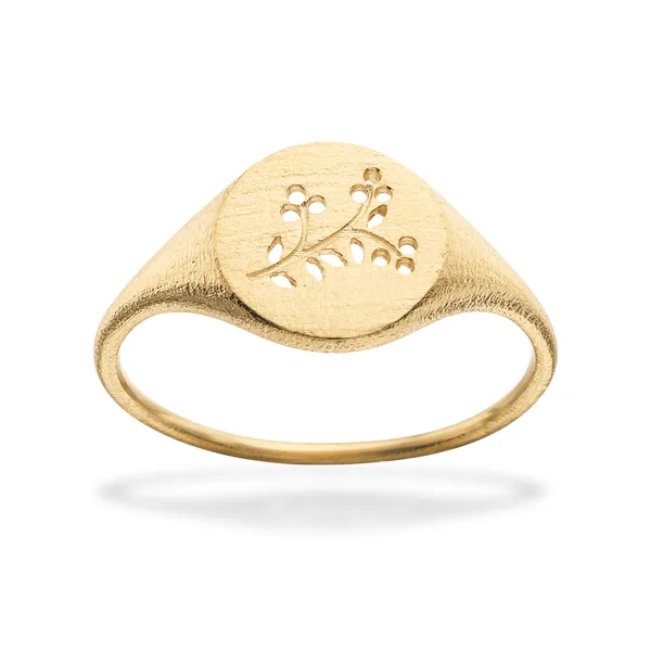 Scrouples Ring - 710735- Guld ring Signet med mønster i guld fra Scrouples