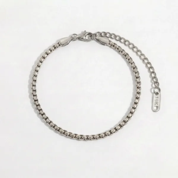 Classic Box Chain Armbånd Sølvfarvet fra Prismila Jewellery