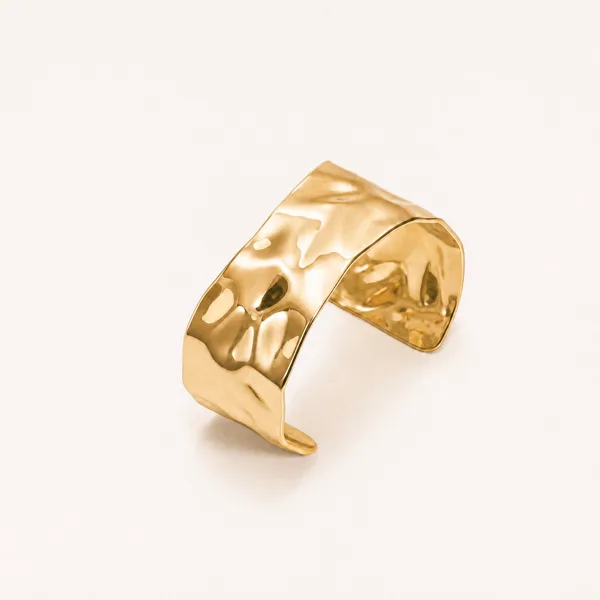 Chunky Wave Bangle Guldbelagt i guldbelagt fra Prismila Jewellery