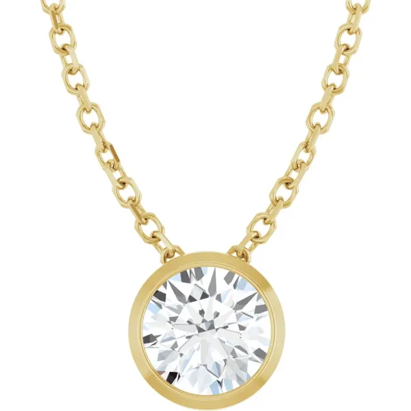 Diamant halskæde | Lumière Bezel Vedhæng | 14-kt-guld i guld fra Nordisk Diamant