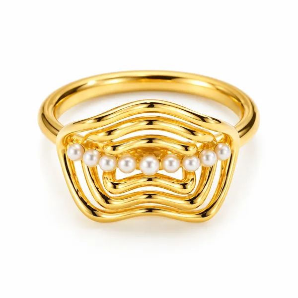 René Ring i forgyldt sølv fra Spinning Jewelry
