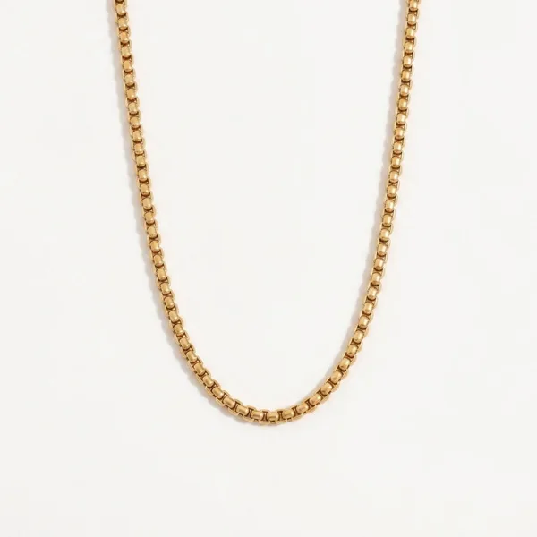 Classic Box Chain Halskæde Guldbelagt i guldbelagt fra Prismila Jewellery